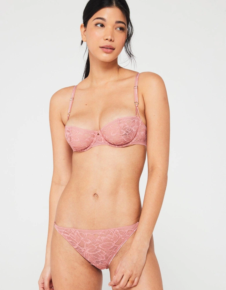 Lace Balconette Bra - Pink