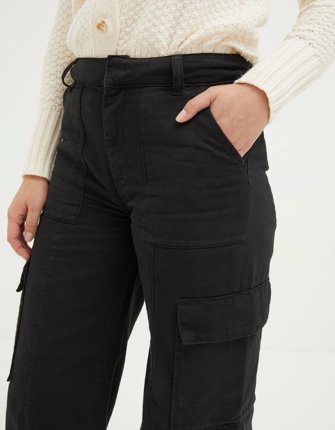 Bodi Belted Cargo Trousers - Black