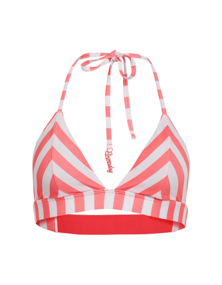 Stripe Triangle Bikini Top - Pink