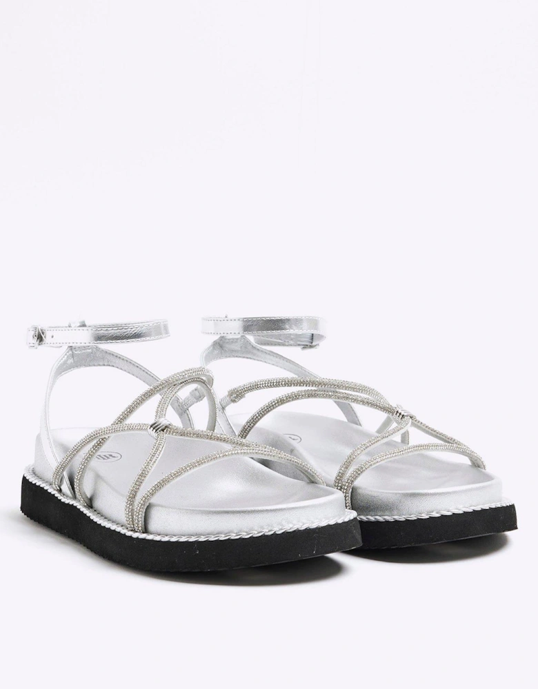 Strappy Rope Sandal - Silver