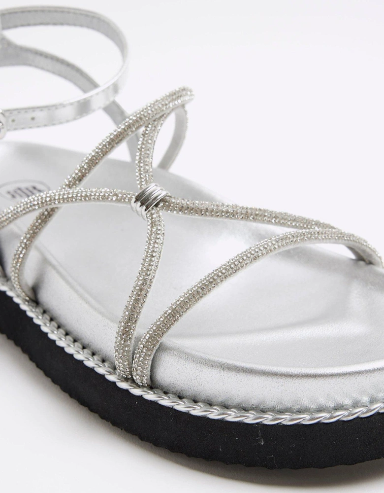 Strappy Rope Sandal - Silver