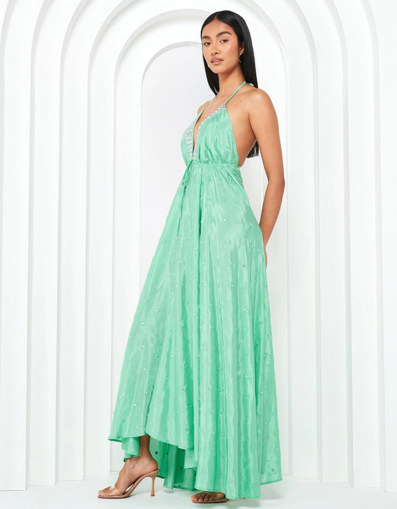 Hanky Hem Maxi Dress - Light Green