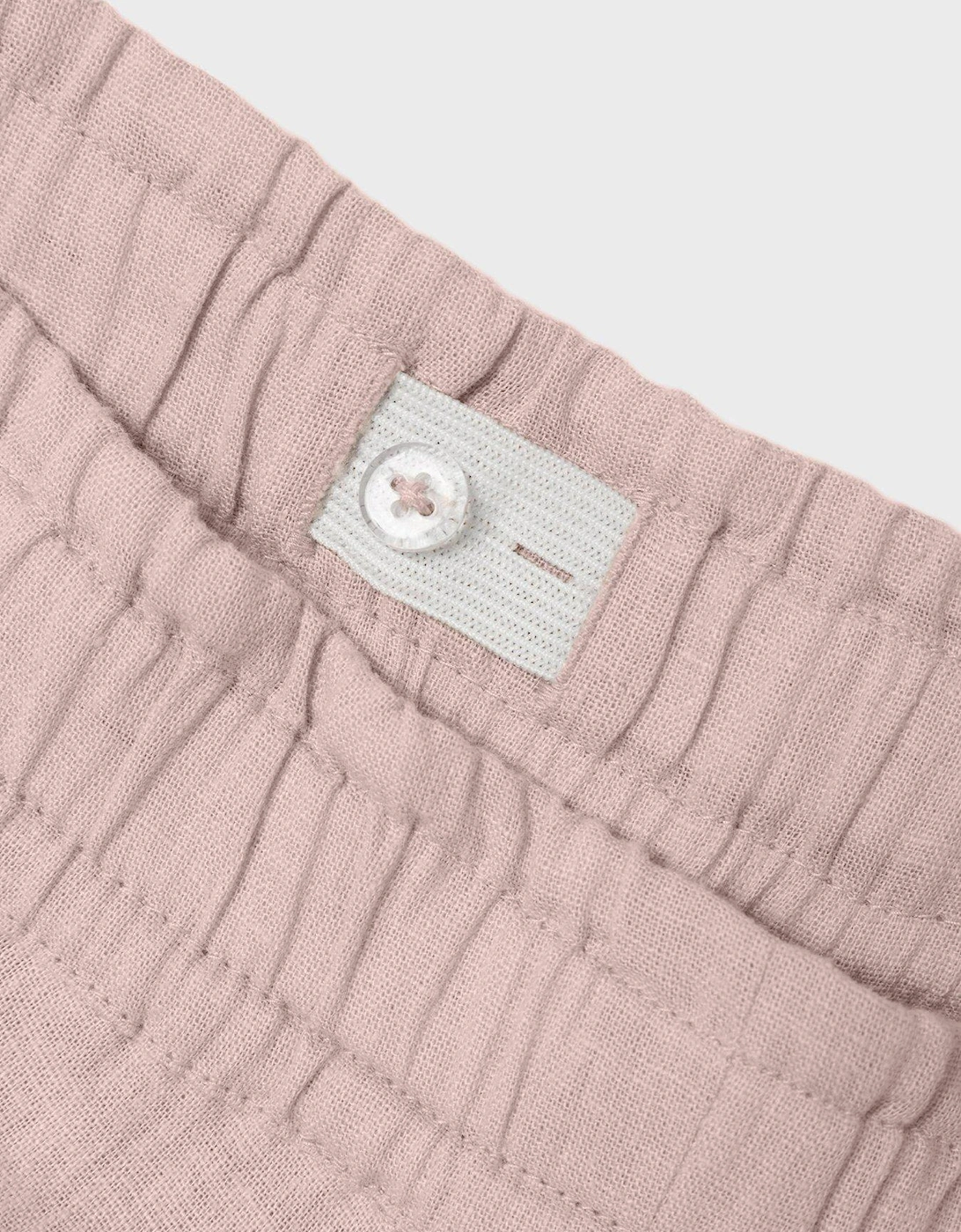 Girls Wide Linen Co-Ord Trousers - Sepia Rose