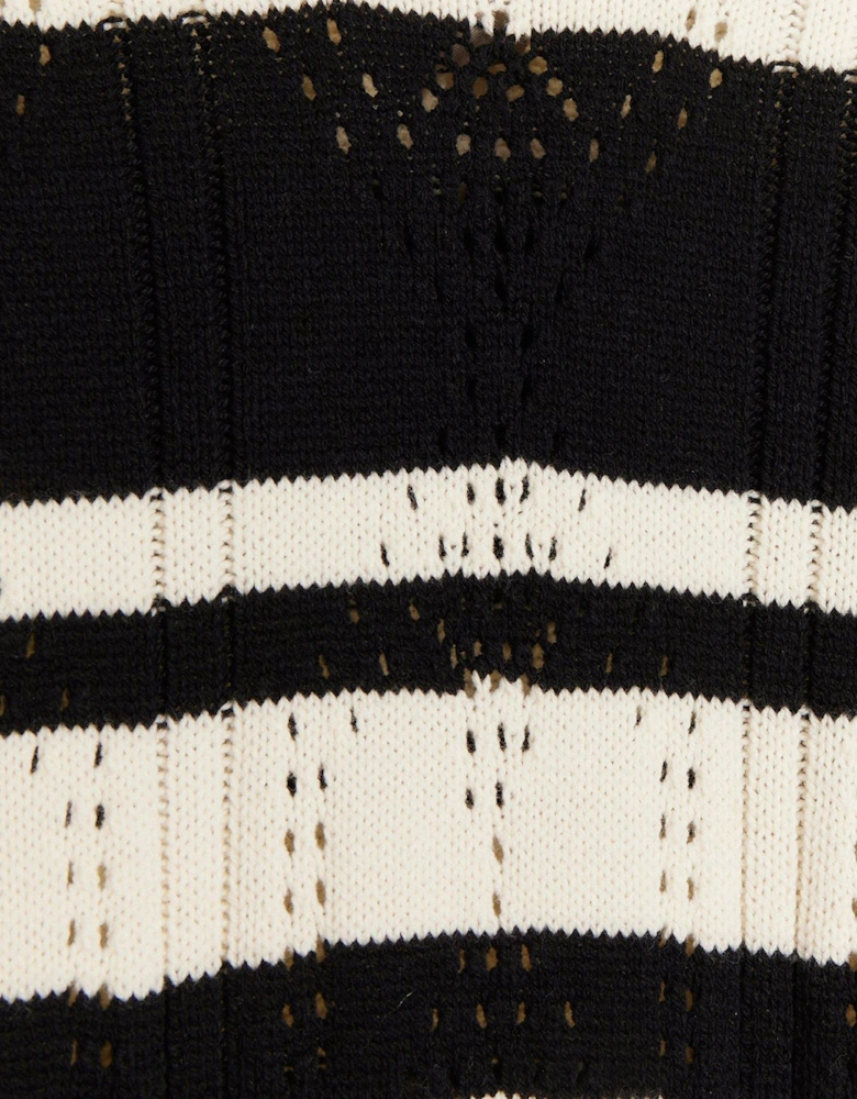 Knitted Stripe Maxi Dress - Cream