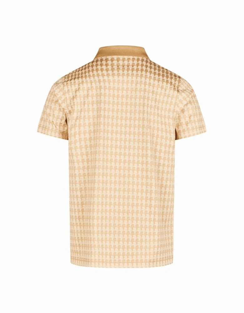 Cotton Allover Logo Beige Polo Shirt