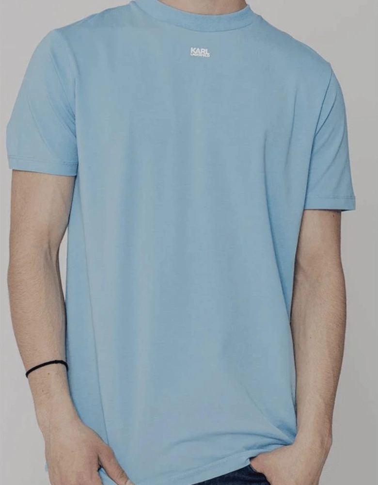 Cotton Print Logo Blue T-Shirt