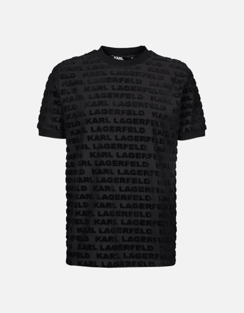 Cotton Allover Logo Black T-Shirt