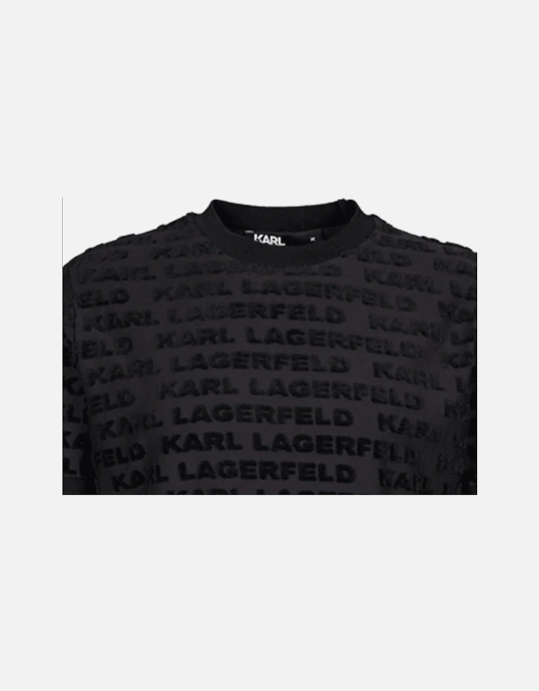 Cotton Allover Logo Black T-Shirt