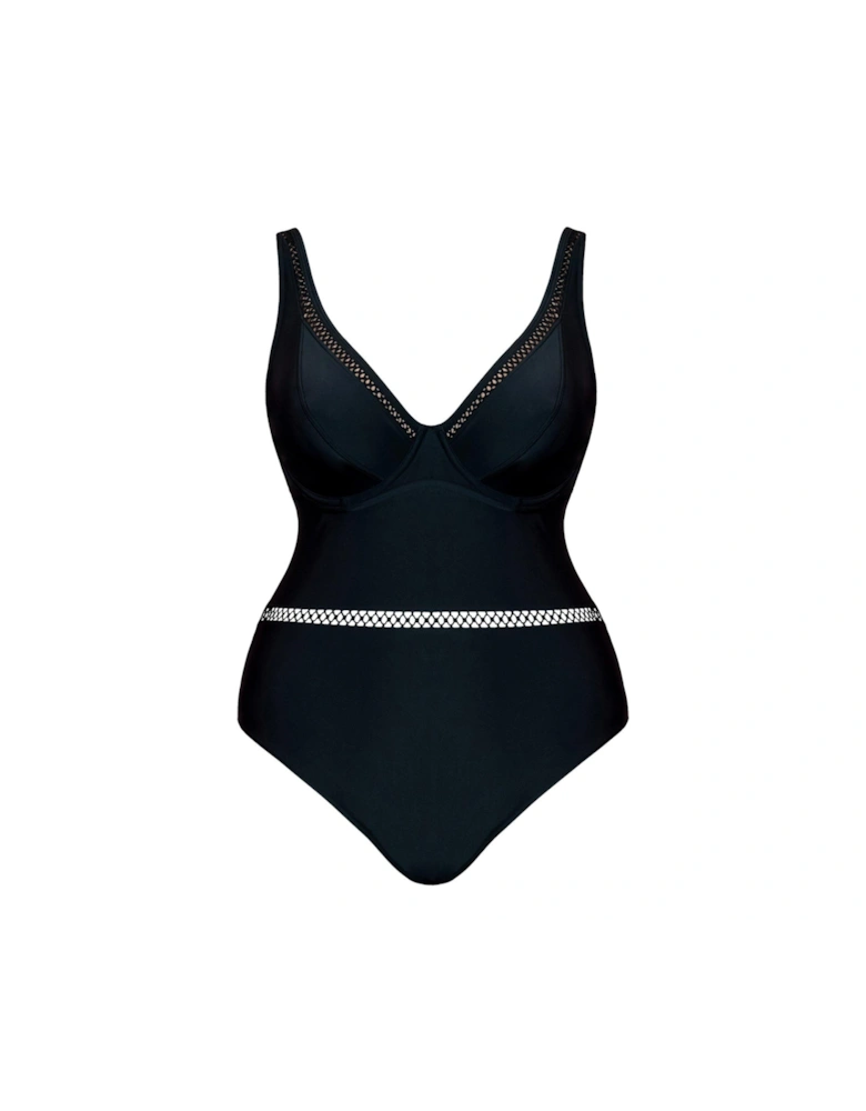 First Class Plunge Swimsuit Black
