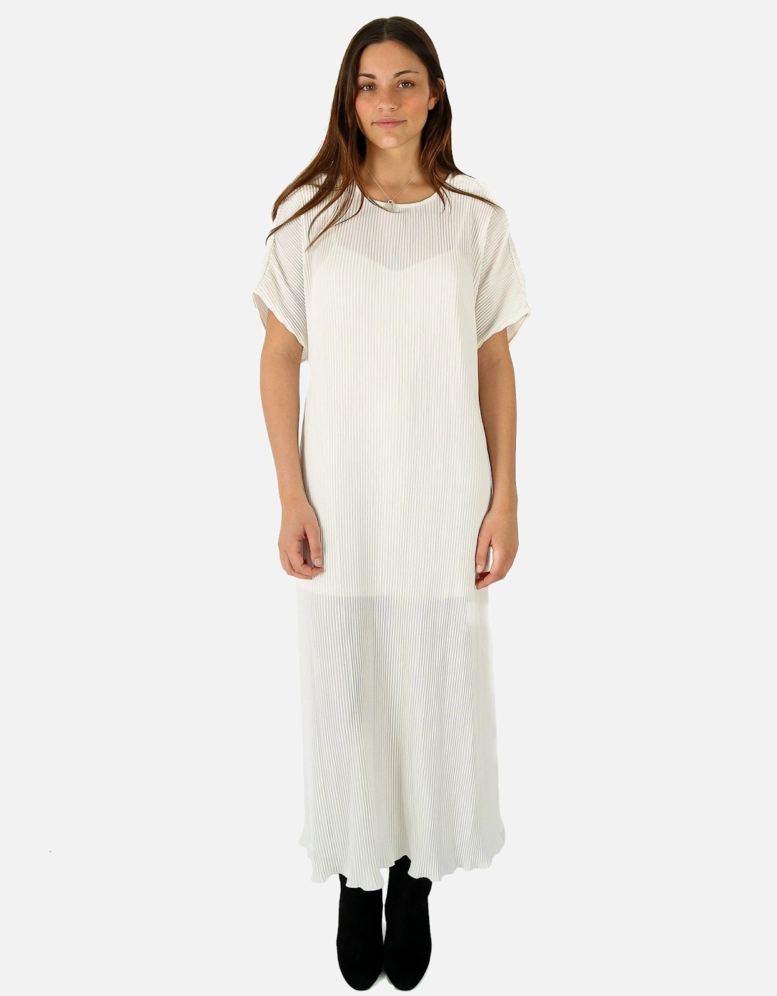 Ivy Pleat White Dress