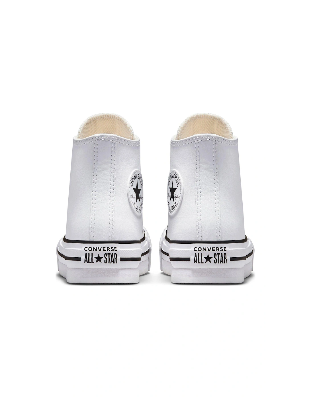 Kids Girls Leather Eva Lift Hi Top Trainers - White