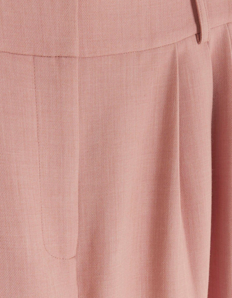 Petite Pleat Wide Leg Trouser - Light Pink