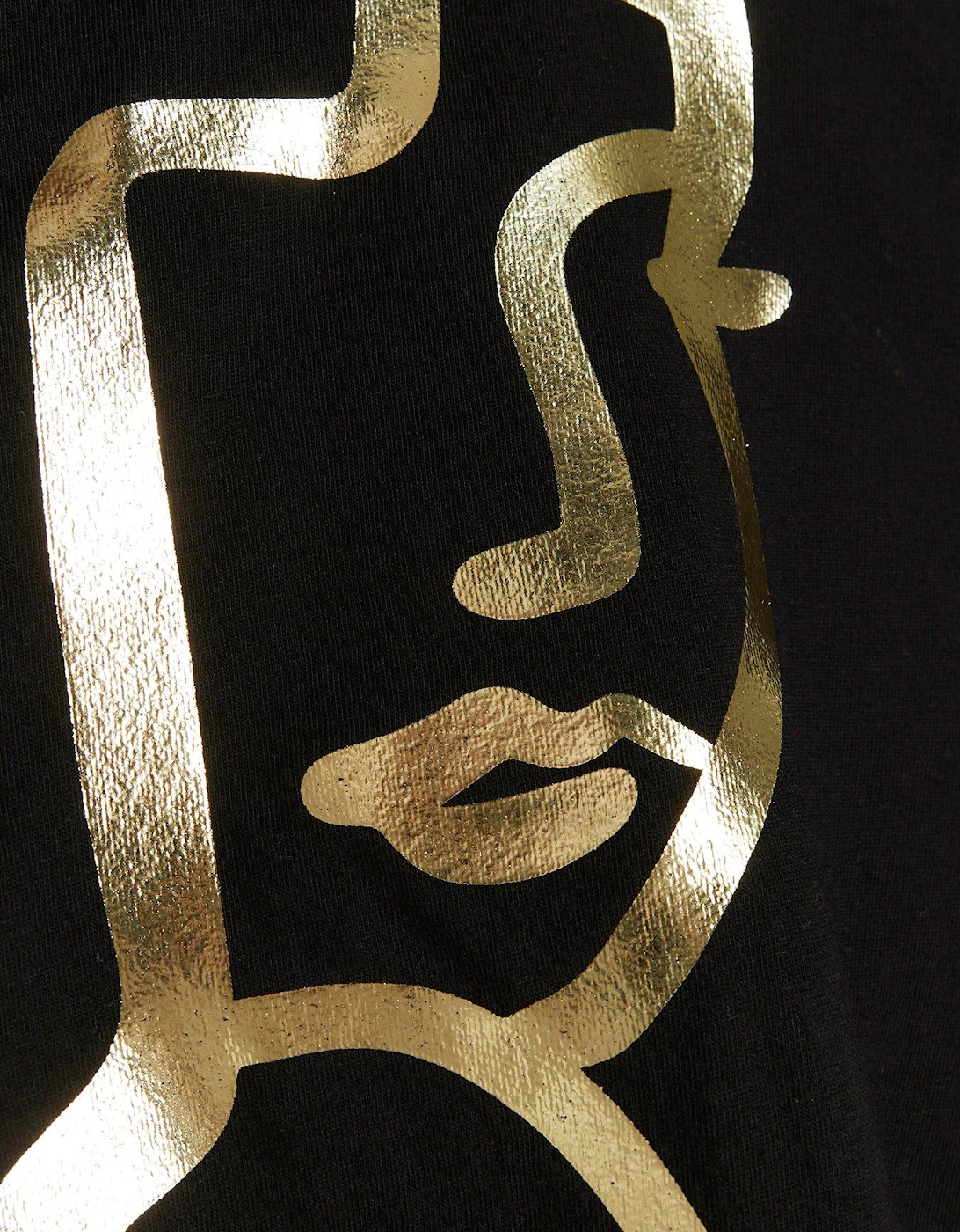 Gold Foil Face T-shirt - Black