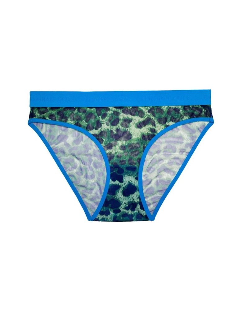 Mesh Brief - Green Leopard