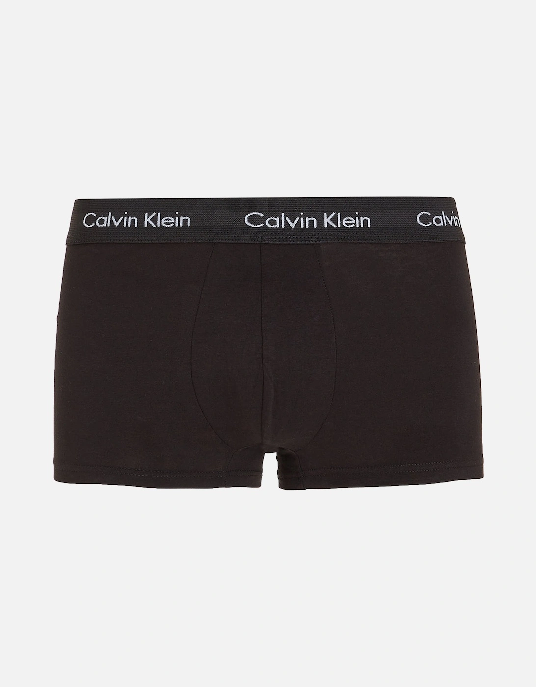 3-Pack Low-Rise Cotton Stretch Boxer Trunks, Black