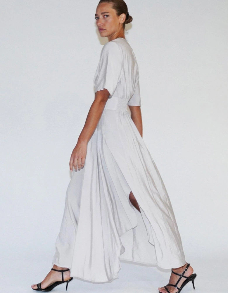 Handkerchief Hem Maxi Dress - White