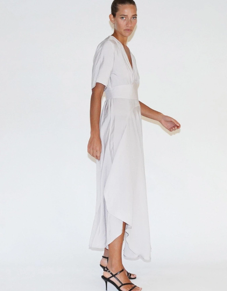Handkerchief Hem Maxi Dress - White