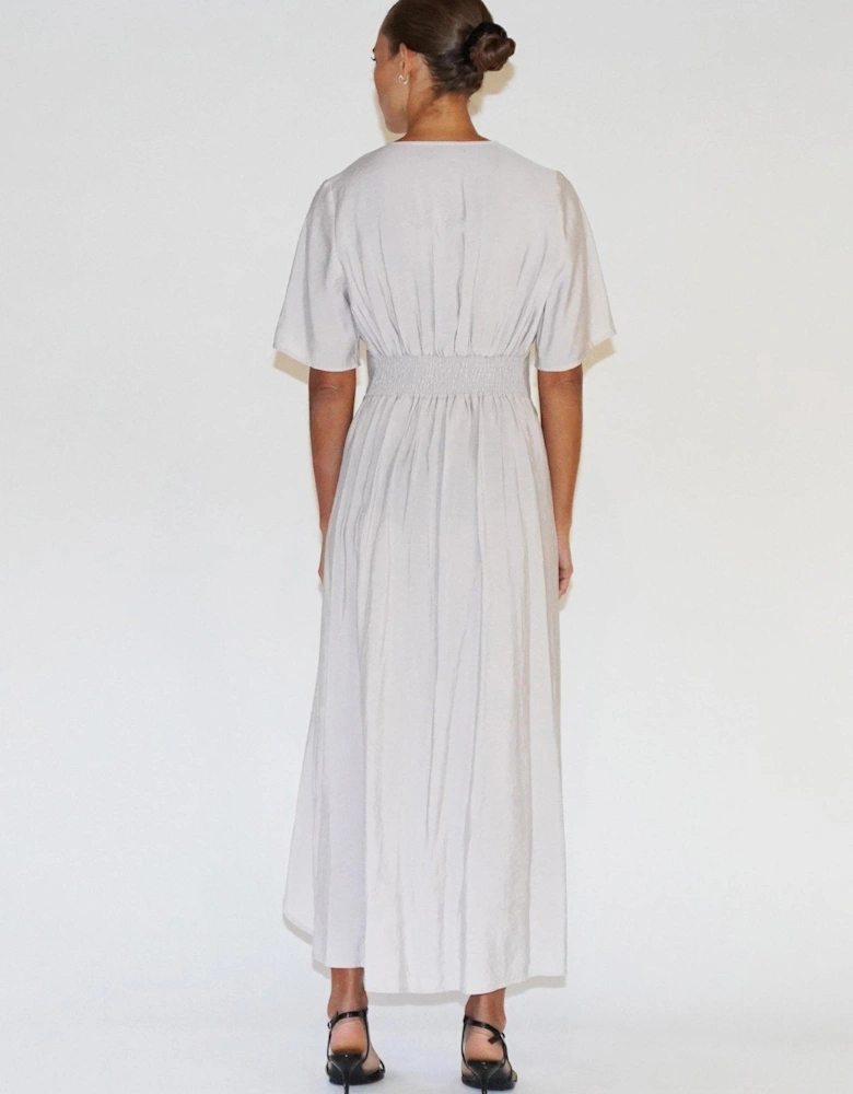 Handkerchief Hem Maxi Dress - White