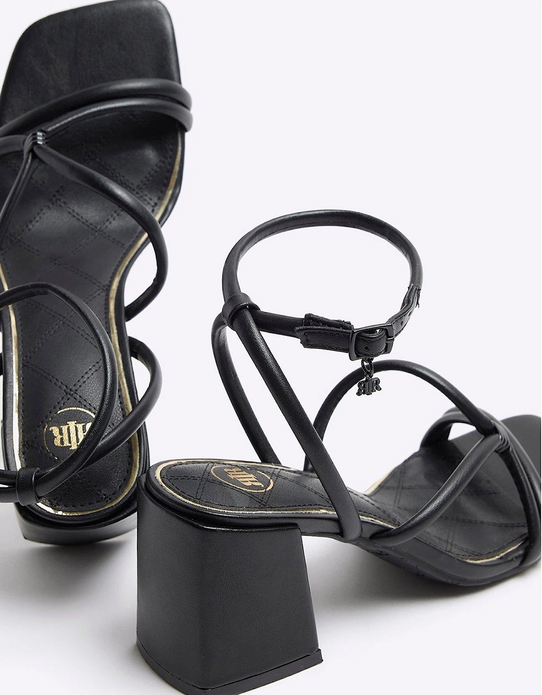 Clipped Heeled Sandal - Black