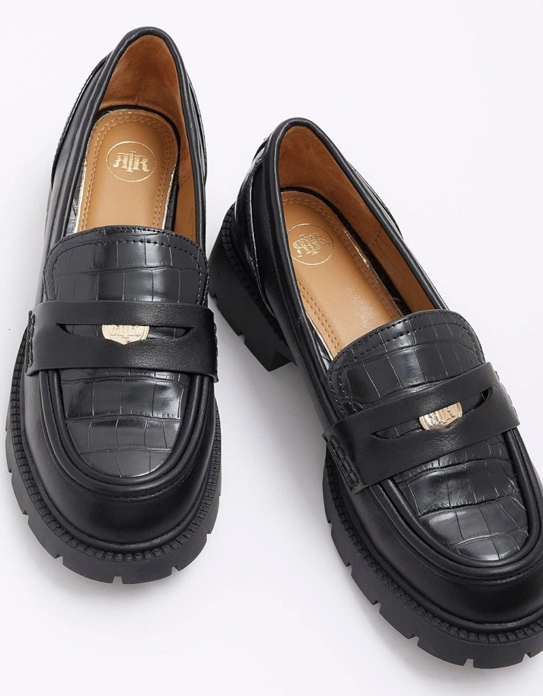 Penny Coin Loafer Shoe - Black