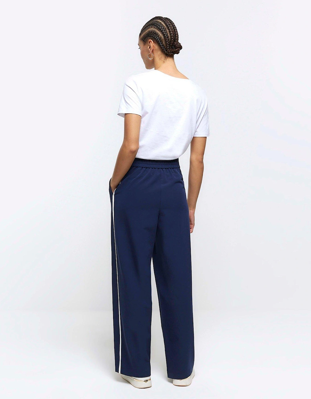 Contrast Side Stripe Trouser - Navy