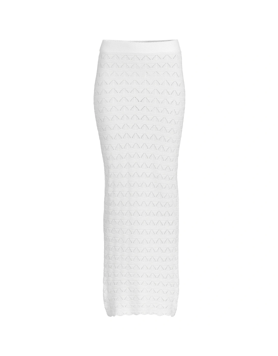 Knitted Co-ord Midaxi Skirt - White 