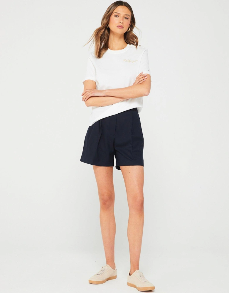 Pleated Shorts - Navy
