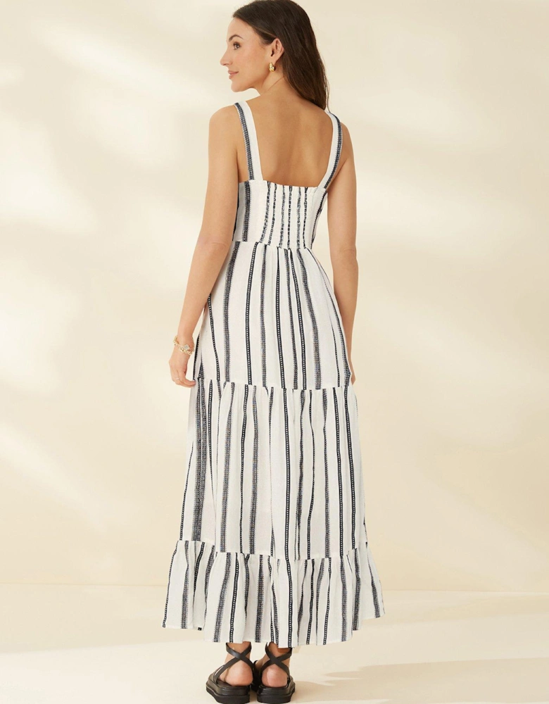 Stripe Midaxi Strappy Dress - Multi 