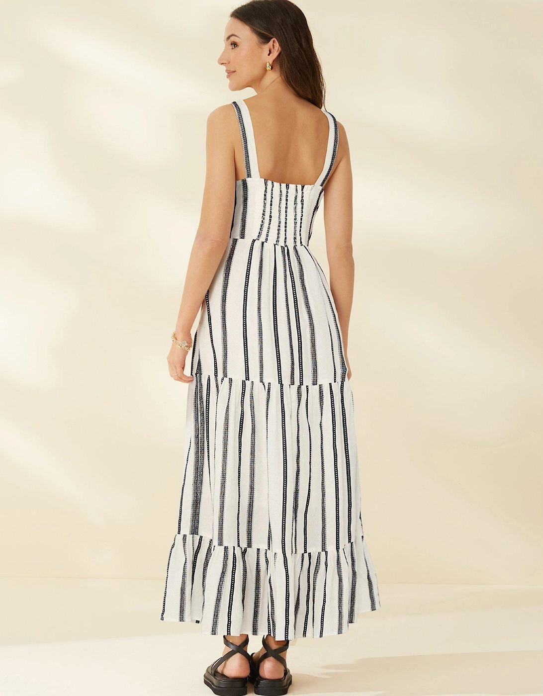 Stripe Midaxi Strappy Dress - Multi 