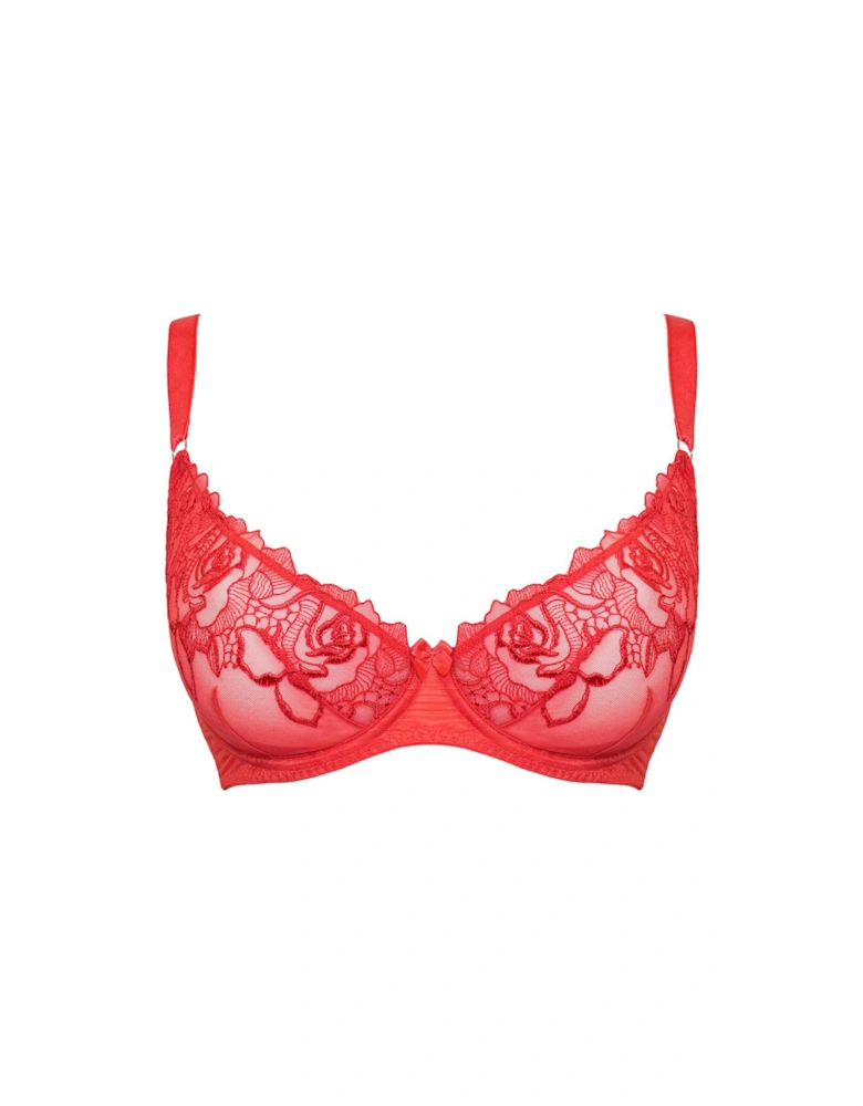 STAND OUT SCOOPED PLUNGE BRA - Red
