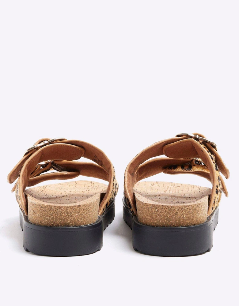 Double Buckled Sandal - Brown