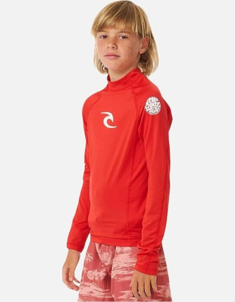 Rip Curl Kids Brand Wave Long Sleeve UV Protect Rash Vest