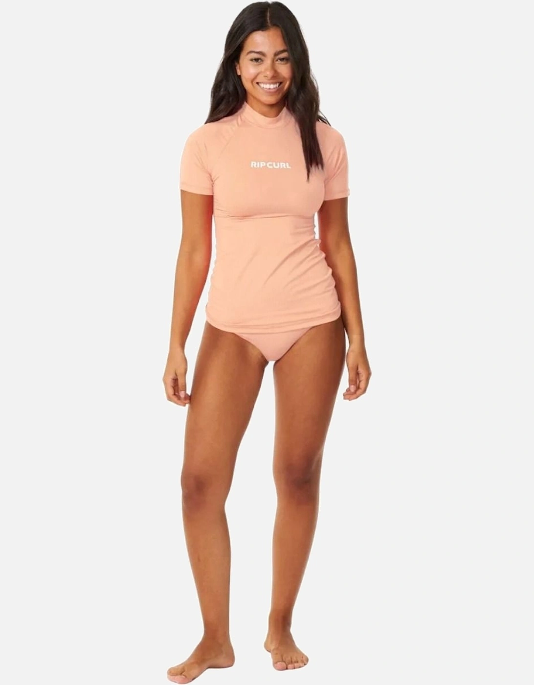 Ripcurl Women's Rip Curl Womens Classic Short Sleeve UPF 50 Rash Vest - Orange - Size: 14