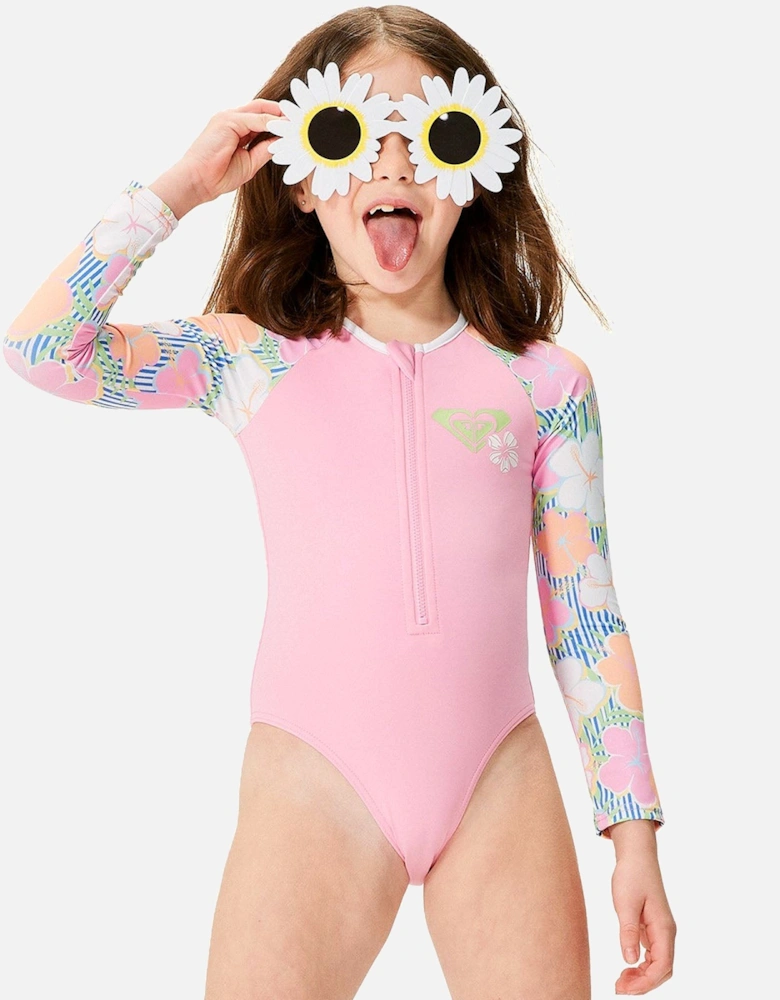 Kids Tiny Flower Swim Long Sleeve One-Piece Rash Vest