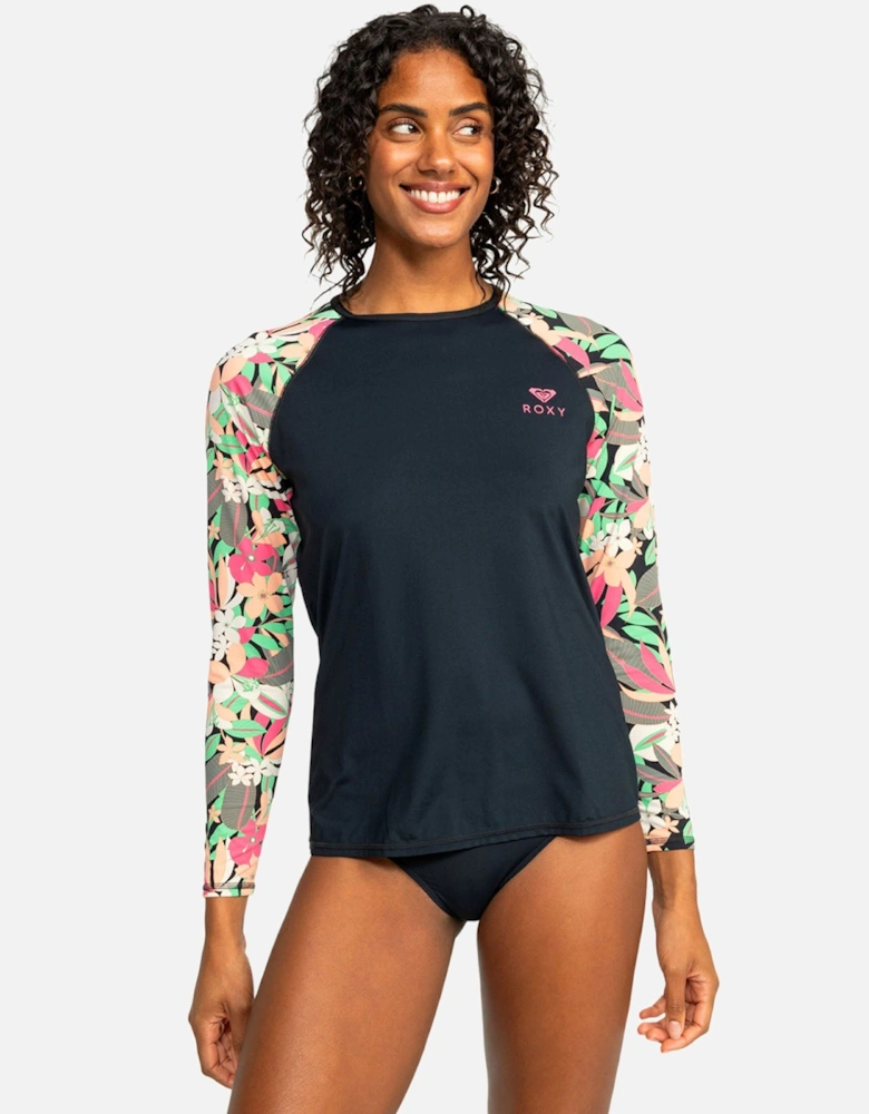 Womens Printed Swim UV Protect Long Sleeve Rash Vest