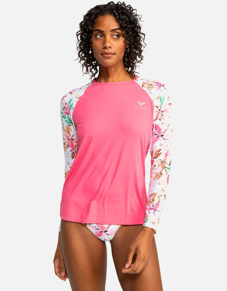 Womens Printed Swim UV Protect Long Sleeve Rash Vest