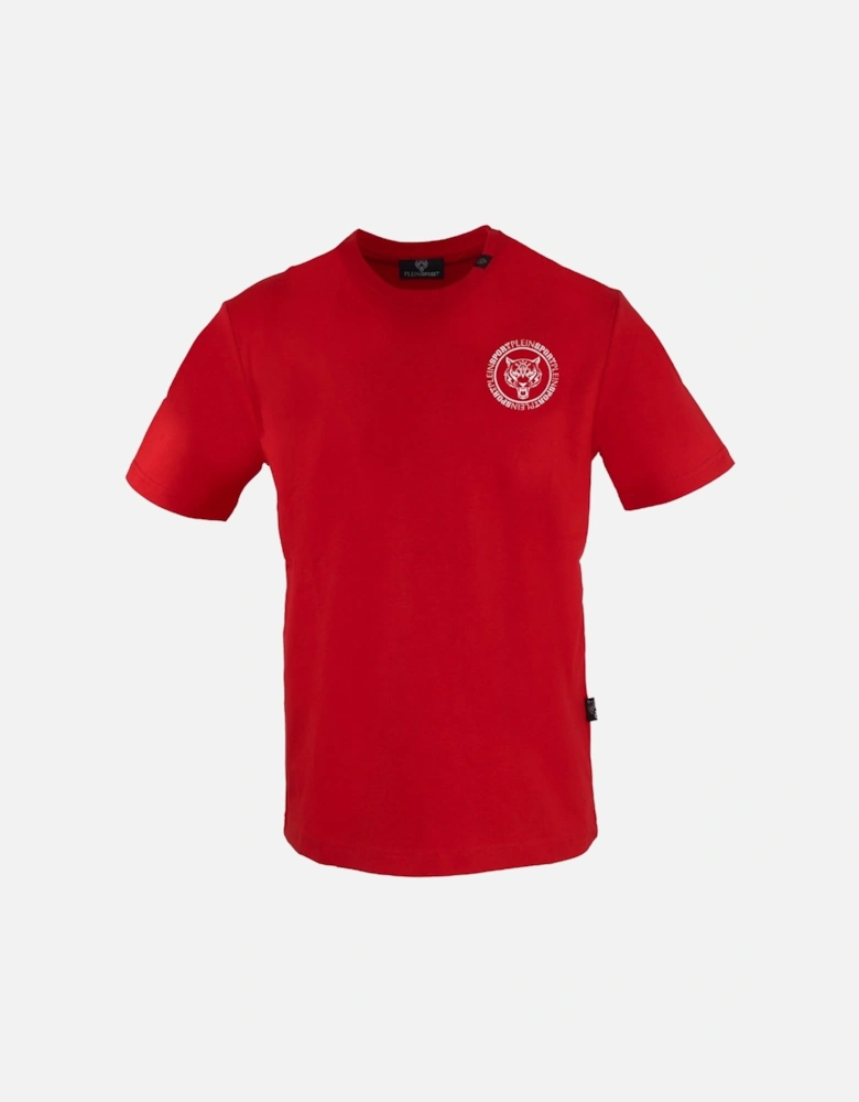 Plein Sport Small Circle Emblem Logo Red T Shirt