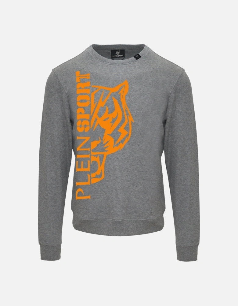 Plein Sport Large Bold Tiger Logo Grey Jumper