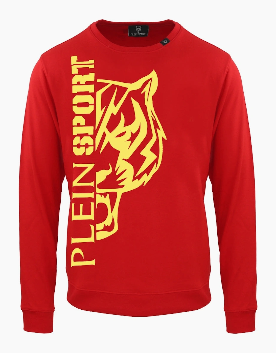 Men's Plein Sport Large Bold Tiger Logo Red Jumper - Size: 42/Regular