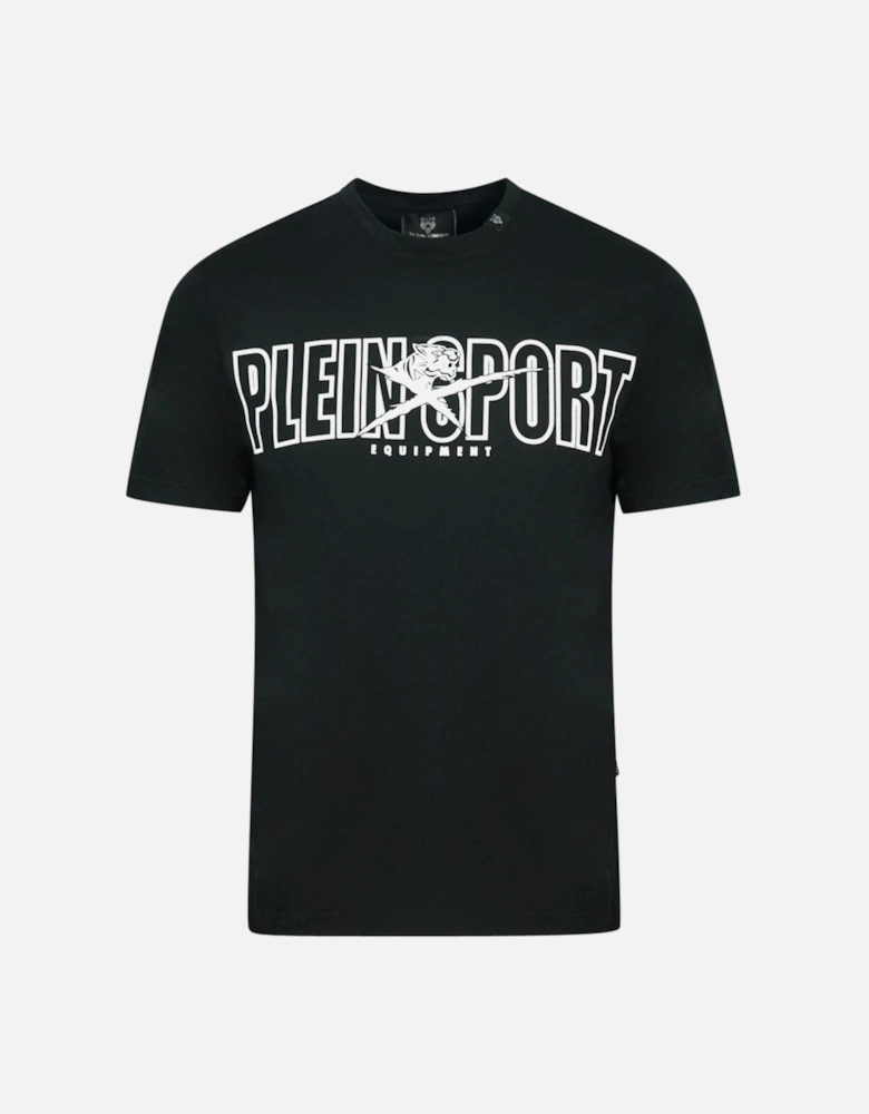 Plein Sport Bold Branded Logo Black T Shirt