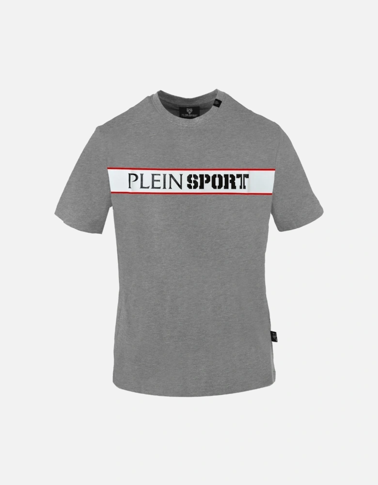 Plein Sport Panel Logo Grey T Shirt