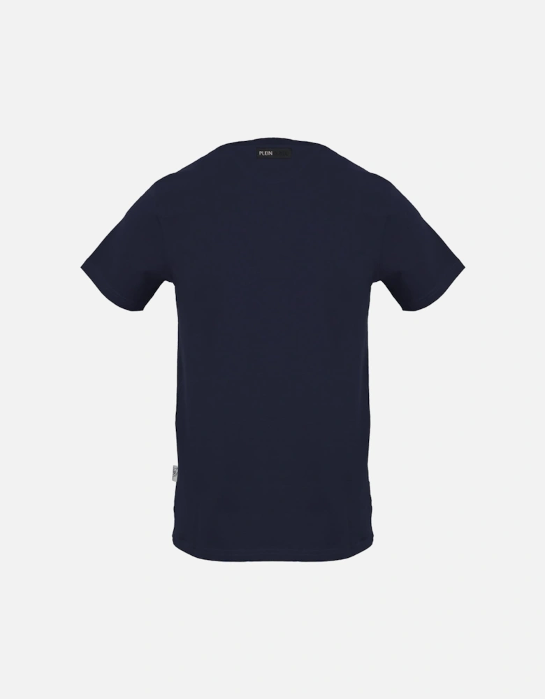 Plein Sport Square Branded Logo Navy Blue T Shirt