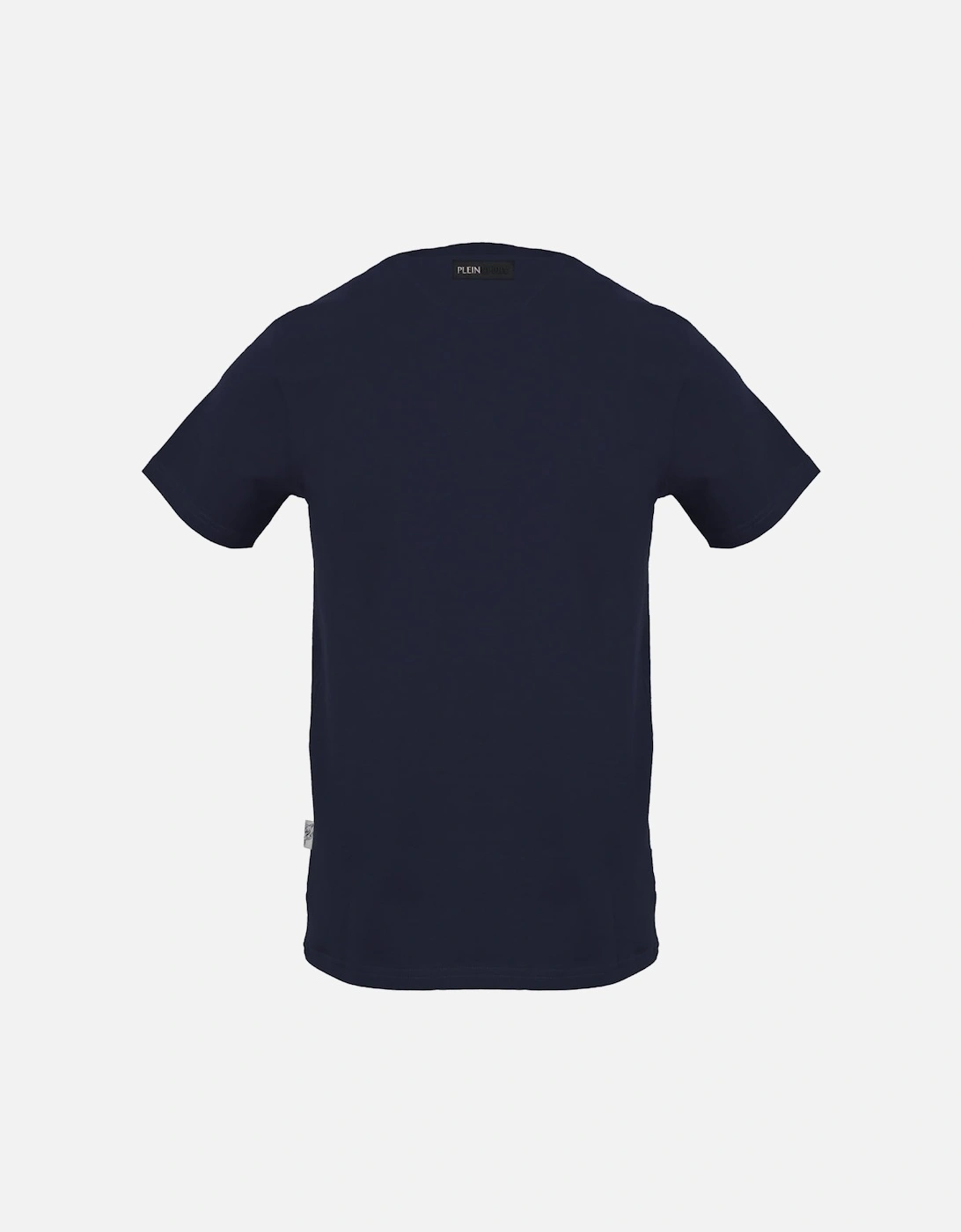 Plein Sport Square Branded Logo Navy Blue T Shirt