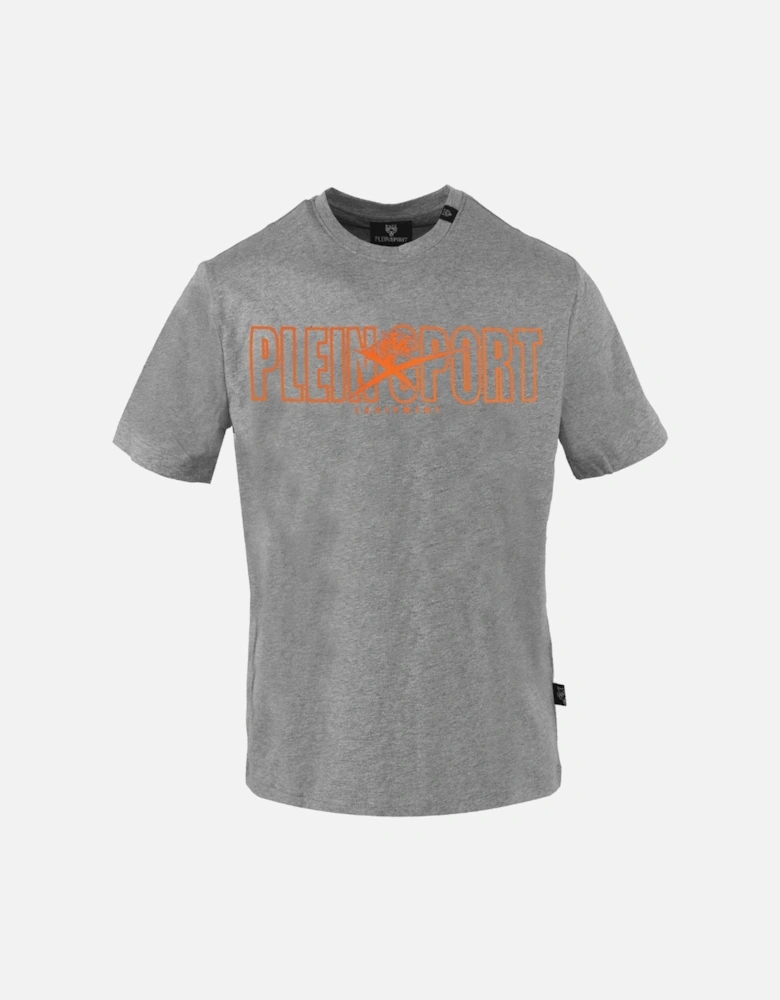 Plein Sport Bold Branded Logo Grey T Shirt