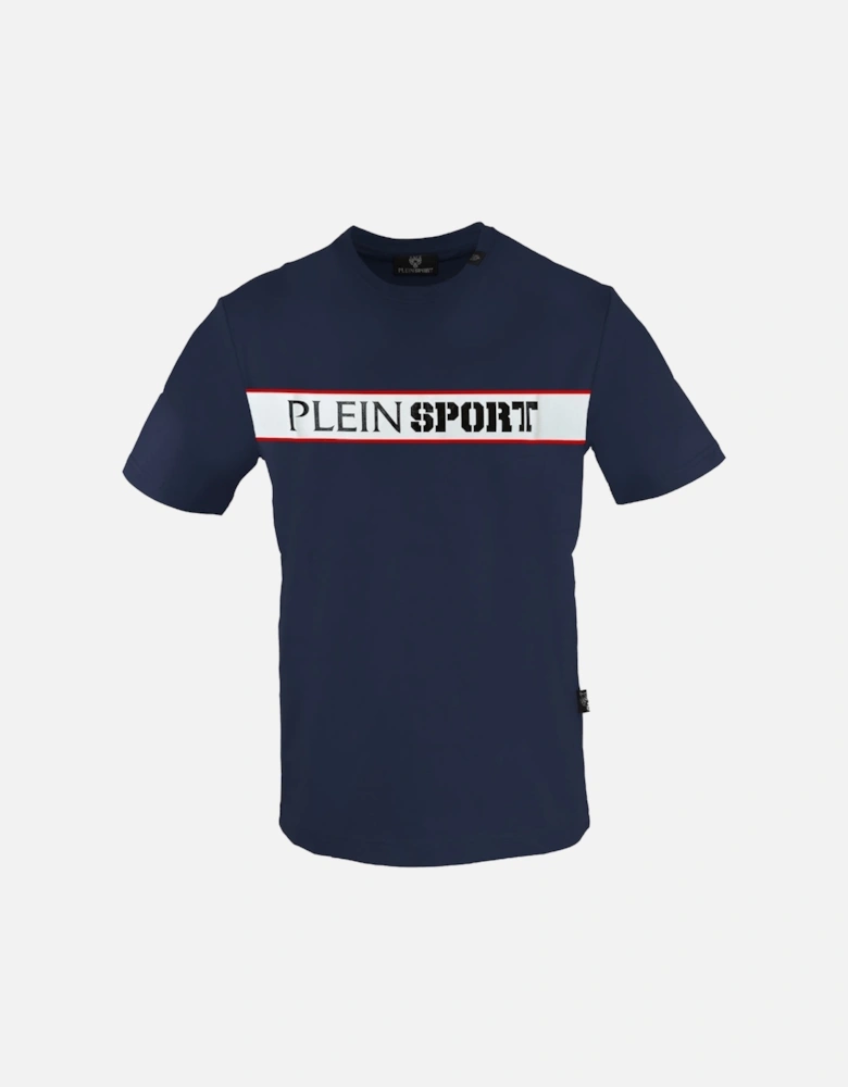 Plein Sport Panel Logo Navy Blue T Shirt