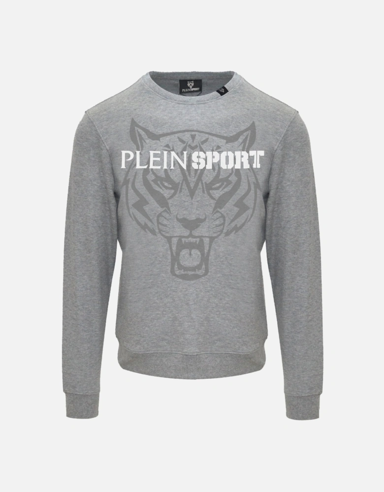 Plein Sport Large Branded Logo Tiger Grey Jumper