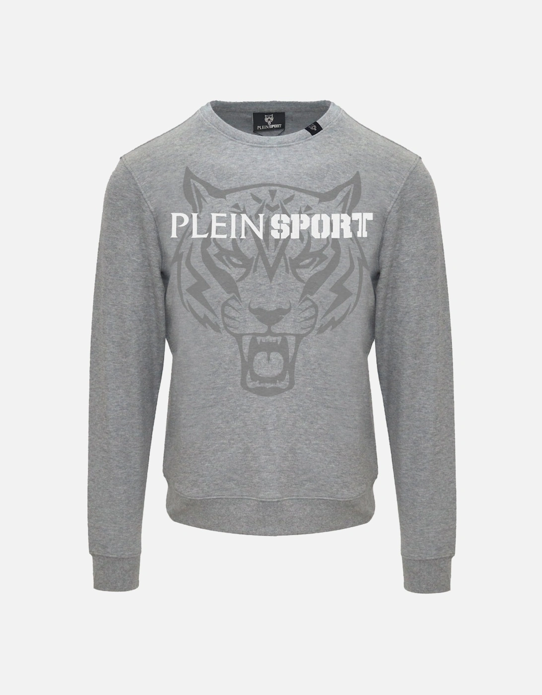 Plein Sport Large Branded Logo Tiger Grey Jumper, 3 of 2