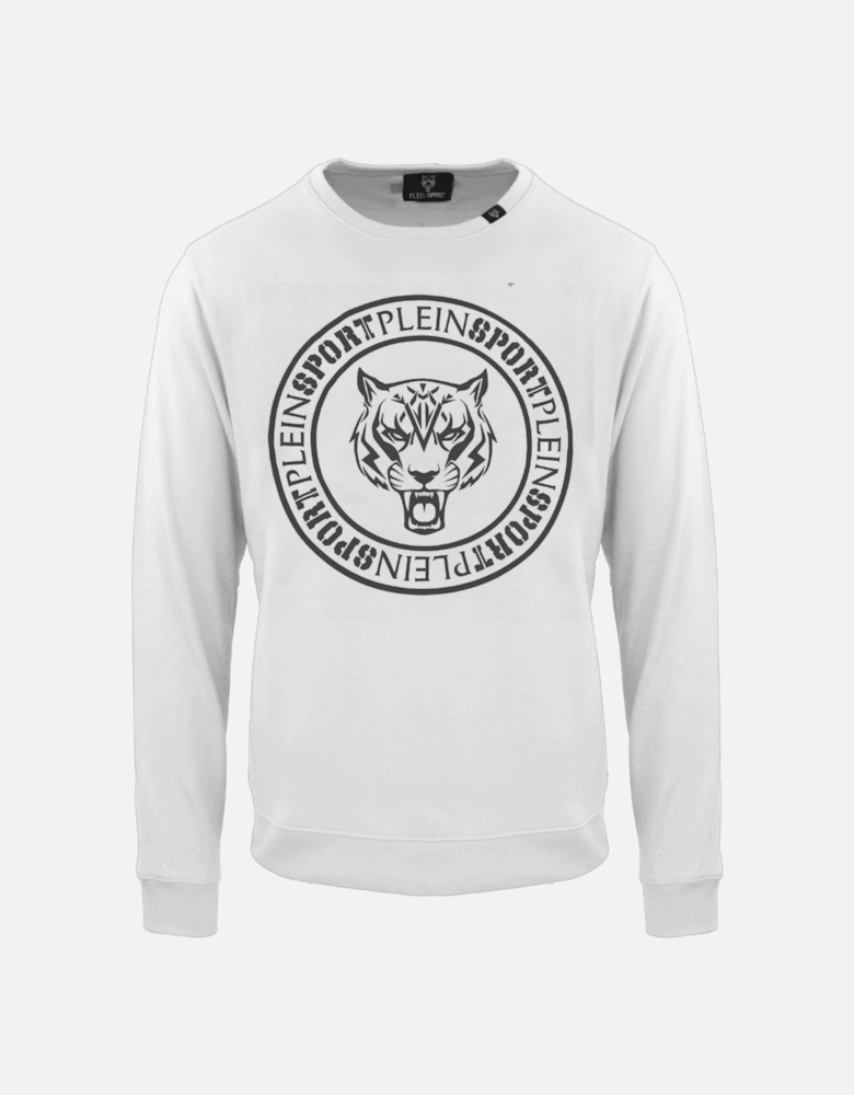 Plein Sport Large Circle Logo White Jumper