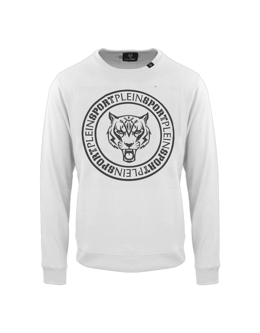 Men's Plein Sport Large Circle Logo White Jumper - Size: 44/Regular