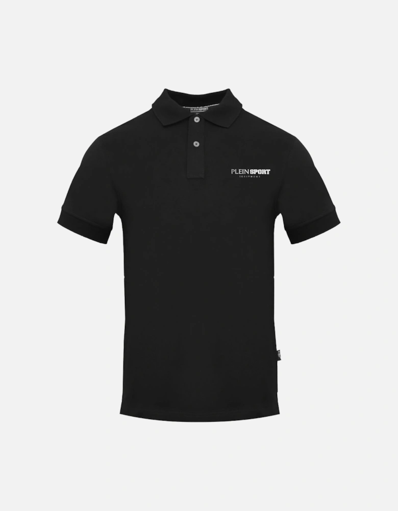 Plein Sport Equipment Logo Black Polo Shirt